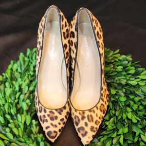 Marc Fisher Womens Leopard Print Block Heel Size 7 Shoes